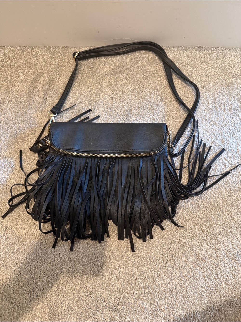 Black Fringe Crossbody Bag - Stylish Women's Shoulder Bag